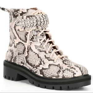 NWT Antonio Melanie Daynzie Snake Jewel Rhinestone Lace Up Hiking Boot Sz 6 37